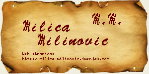 Milica Milinović vizit kartica